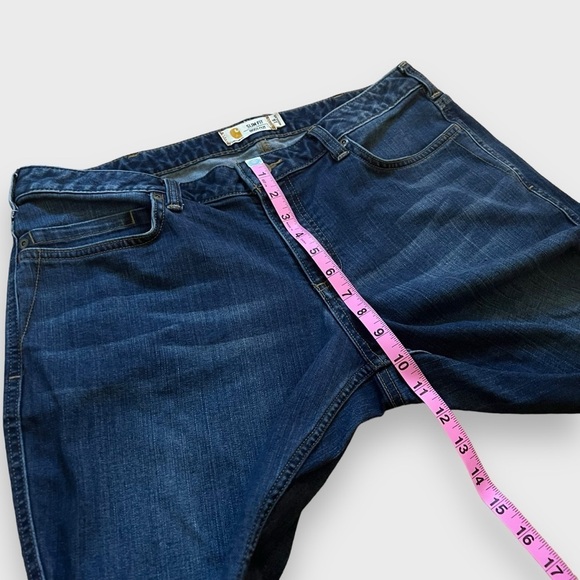 Carhartt Layton Slim Fit Boot Cut Dark Wash Denim Jeans Women’s Size 16 - Picture 14 of 16